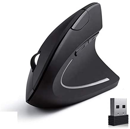 ISMMIK 2.4G Wireless Mouse Vertical Mouse Ergonomic Mouse Optical Mouse, 800/1200 /1600 DPI, 5 Buttons for Laptop, Desktop, PC, MacBook – Black