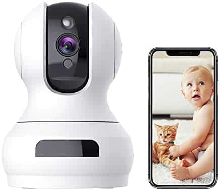 Indoor Camera,1080P Pan/Tilt Baby Monitor with Camera and Audio,Pet Camera with Sound/Motion Detection,Two-Way Audio,Night Vision,Cloud and Local Storage,WiFi Camera