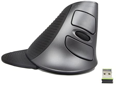 J-Tech Digital Scroll Endurance Mouse Ergonomic Vertical USB Mouse with Adjustable Sensitivity (600/1000/1600 DPI), Removable Palm Rest & Thumb Buttons – Reduces Hand/Wrist Pain (Style 1)