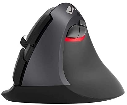 J-Tech Digital Wireless Ergonomic Vertical Mouse for Small Hands with USB Nano Transceiver, AA Battery, 3 DPI, Compatible with Mac and PC, Black [V628M-2.4G]