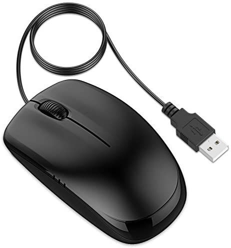 JETech 3-Button Wired USB Optical Mouse Mice (Black) – 0776