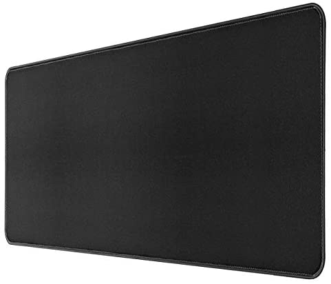 JIKIOU Large Gaming Mouse Pad with Stitched Edges, Extended Mousepad with Superior Micro-Weave Cloth, Non-Slip Base, Water Resist Keyboard Pad, Desk Mat for Gamer, Office & Home, 31.5 x 15.7 in, Black