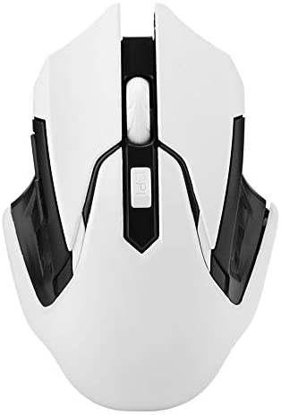 Jacksking Gaming Mouse, Optical 1200DPI Wireless Mouse Comfortable Grasp No Delay 2.4G Wireless Mice(White)