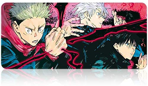 Japanese Anime Extended Gaming Mouse Pad Large Size, Gojo Satoru Desk Mat, Art Rubber Waterproof Mousepad with Personalized Design for Laptop (A, 35.4″x15.7″)
