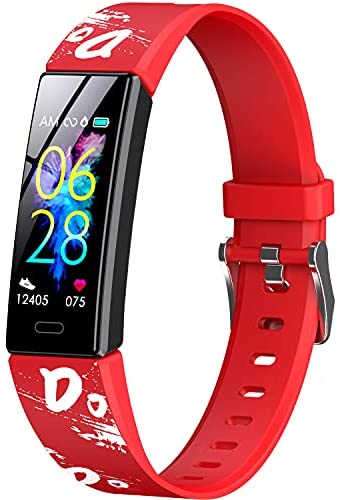K-berho Kids Fitness Tracker, Fitness Watch Activity Tracker with Pedometers, Heart Rate & Sleep Monitor, Stopwatch, IP68 Waterproof, Smart Band with 11 Sport Modes