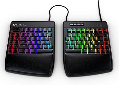 KINESIS Gaming Freestyle Edge RGB Split Mechanical Keyboard (MX Brown) (Renewed)