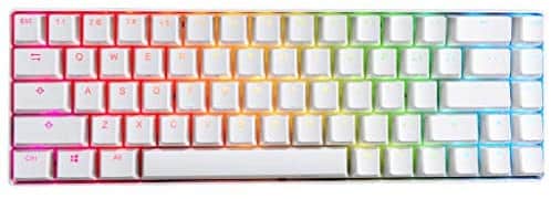 KKV 68 Keys RGB Mechanical Gaming Keyboard,65% Layout Compact PBT Keycaps Mini Design 18 RGB Mode Wired Type-C Mechanical Keyboard for Game and Work(Kailh Box Red Switch, White)