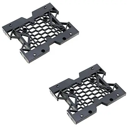 KOOBOOK 2Pcs 5.25″ to 3.5″ 2.5″ SSD HDD Tray Caddy Case Adapter Hard Disk Drive Bays Holder Cooling Fan Mounting Bracket for PC