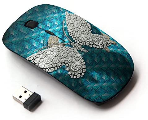 KOOLmouse [ Optical 2.4G Wireless Mouse ] [ Gem Teal Wool Imitation Butterfly ]