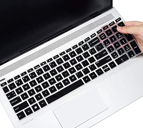 Keyboard Cover for 2019 HP Envy x360 2-in-1 15.6 / 2020 2019 HP 15.6 Laptop/HP Pavilion X360 15.6/HP Spectre x360-CH 15.6/HP Envy 17.3″ 17t 17M 17-by 17-bs 17-bw 17-by1053dx Protective Skin, Black