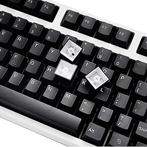 Keycaps, 139 Black Keys PBT Cherry Profile Double Shot for filco Cherry Ducky iKBC Mechanical Gaming Keyboard (Black)