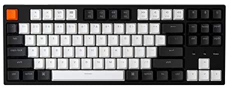 Keychron C1 Hot-swappable Wired Mechanical Keyboard with Gateron Blue Switch/Double-Shot ABS Keycaps/White Backlight/USB Type-C Cable, Tenkeyless 87 Keys Computer Keyboard for Mac Windows PC Laptop