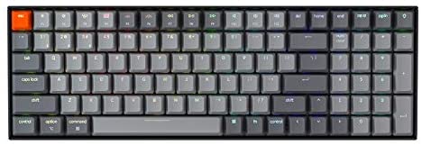 Keychron K4 Mechanical Keyboard, Bluetooth Mechanical Keyboard with RGB Backlight/Gateron Blue Switch/Wired USB C/96% Layout, Wireless Gaming Keyboard for Mac Windows PC Gamer – Version 2
