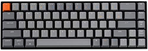 Keychron K6 65% Compact Wireless Mechanical Keyboard for Mac, Hot-swappable White Backlight, Bluetooth, Multitasking, Type-C Wired Gaming Keyboard for Windows with Gateron Red Switch