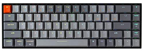 Keychron K6 68-Key Bluetooth Wireless/USB Wired Gaming Mechanical Keyboard, RGB Backlight/Optical Brown Switch/N-Key Rollover, Compact 65% Layout Keyboard for Mac Windows