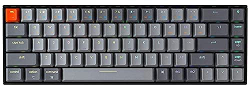 Keychron K6 Mechanical Keyboard 65% Compact 68 Key Wireless Gaming Keyboard, RGB Backlight Bluetooth 5.1/Wired Keyboard Compatible with Mac Windows, Gateron Blue Switch
