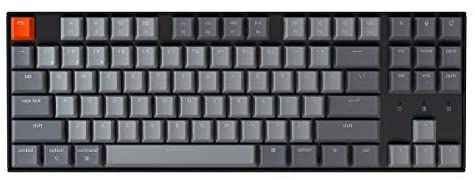 Keychron K8 Hot-swappable Wireless Bluetooth 5.1/Wired USB Mechanical Gaming Keyboard, Tenkeyless 87 Keys White LED Backlight Computer Keyboard Gateron Brown Switch N-Key Rollover for Mac Windows