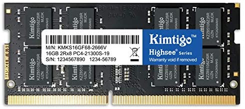 Kimtigo DDR4 16GB Laptop Ram 2666MHz PC4-21300 Unbuffered SODIMM Notebook Computer Memory 260Pin 1x16GB