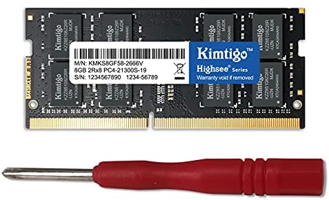 Kimtigo DDR4 8GB Laptop Ram 2666MHz PC4-21300 Unbuffered SODIMM Notebook Computer Memory 260Pin 1x8GB (8GB)