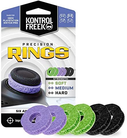 KontrolFreek Precision Rings | Aim Assist Motion Control for PlayStation 4 (PS4), Xbox One, Switch Pro & Scuf Controller (Black/Purple/Green)