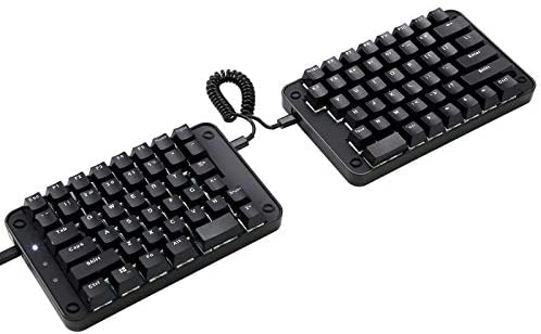 Koolertron Programmable Split Mechanical Keyboard, All 89 Keys Programmable Ergonomic Keypad with OEM Gateron Black Switch, 8 Macro Keys – [SMKD62] Black (OEM Switch White Backlit)