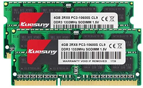 Kuesuny 8GB Kit (2x4GB) DDR3 1333MHz RAM for MacBook Pro (Early/Late 2011), iMac (Mid 2010, Mid/Late 2011), Mac Mini (Mid 2011) | PC3-10600 SO-DIMM 204-Pin Memory Upgrade Kit
