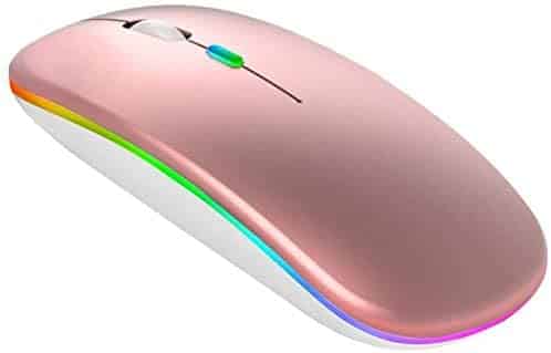 LED Wireless Mouse,Bluetooth Mouse for MacBook Air/MacBook pro/ Laptop/Mac/ipad/ipad Air/PC (LED Rose glod)