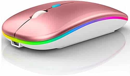 LED Wireless Mouse,Wireless Mouse for MacBook Air/Wireless Mouse for MacBook Pro/Mac/Laptop/MacBook/iPad,Bluetooth Mouse for MacBook Air/Pro/Mac/ipad/ipad pro (Rose Gold)