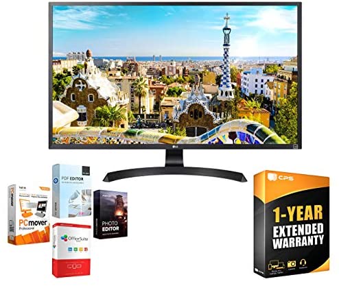 LG 32UD59-B 32-inch 3840×2160 Ultra HD 4k LED Monitor with FreeSync Bundle with Elite Suite 18 Standard Editing Software Bundle and 1 Year Extended Warranty