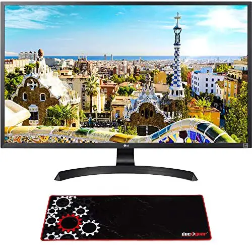 LG 32UD59-B 32-inch 4K UHD LED Monitor 3840 x 2160 16:9 Bundle with Deco Gear Large Extended Pro Gaming Mouse Pad Water Resistant Non-Slip (12-inch x 32-inch)