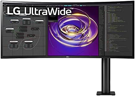 LG 34WP88C-B 34-inch Curved 21:9 UltraWide QHD (3440×1440) IPS Display with Ergo Stand (Extend/Retract/Swivel/Height/Tilt), USB Type C (90W Power delivery), DCI-P3 95% Color Gamut with HDR 10