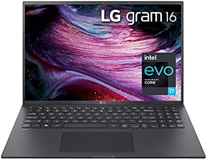 LG LCD Laptop 16″ Ultra-Lightweight, Ultra-Portable (2560 x 1600), Intel Evo 11th gen CORE i7, 16GB RAM, 1TB SSD, Intel Xe Graphics, DTS:X Ultra – 2021, Alexa Built-in