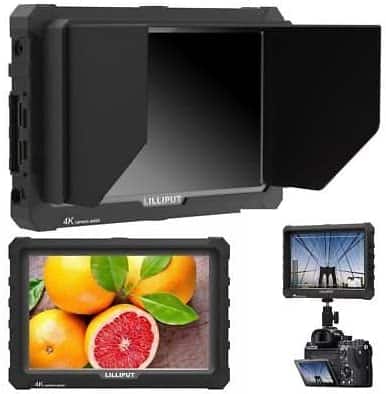 LILLIPUT A7S 7″ 1920×1200 IPS Screen Camera Field Monitor 4K 1.4 HDMI Input output Video with Black Rubber Case Best Field Monitor buy from VIVITEQ (LILLIPUT USA OFFICIAL SELLER for full warranty)