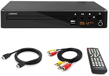 LP-099 Multi Region Code Zone Free PAL / NTSC HD DVD Player CD Player with HDMI AV Output & Remote & USB 2.0 & MIC Input – Compact Design