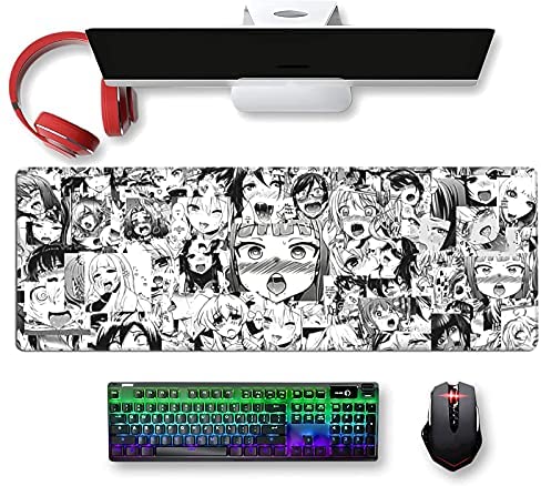Large Anime Mouse Pad Extended Gaming Mousepad Long Non-Slip Rubber Hentai Desk Pads for Computer 11.8×31.5 in