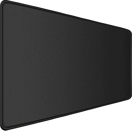 Large Extended Gaming Mouse Pad with Stitched Edges, (23.6X11.8In) Durable Non-Slip Natural Rubber Base, Waterproof Computer Keyboard Pad Mat for Esports Pros/Gamer/Desktop/Office/Home (60x30cm Black)