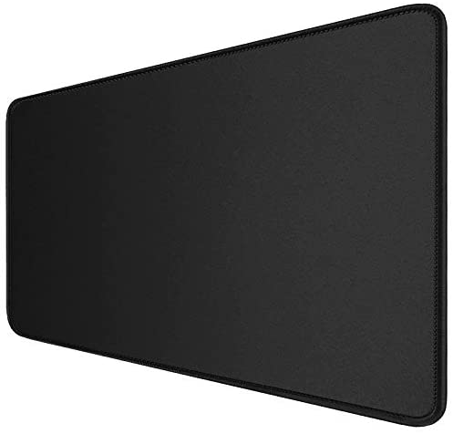 Large Gaming Mouse Pad- 31×12 in. XL Gaming Mousepad with Stitched Edges, Ultra-Smooth Cloth Mouse Mat & Non-Slip Rubber Base, Waterproof Full Desk Keyboard Mat for Gamer, Office & Home, Black