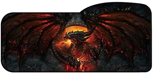 Large Gaming Mouse Pad Professional Curved Extended Size Waterproof Mousepad Computer Laptop Keyboard Desk Mat with Stitched Edges Anti Slip Rubber Base for Gamer School Office Home (Guardian Dragon)