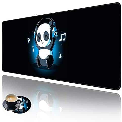 Large Gaming Mouse Pad with Stitched Edges, Extended XXL Mouse Pad Large (31.5×11.8 Inch) w/ Brilliant Design, Desk Mat Keyboard Pad Non Slip Base Multifunctional Desk Pad – Music Panda