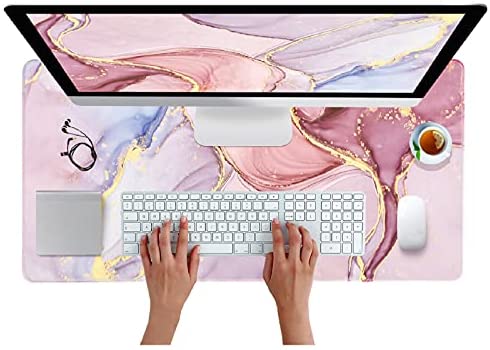 Large Mouse Pad – Mouse Pads for Wireless Mouse – Gaming Mouse Pad for Computer – Extended Glorious Mouse Pad – Water Proof Nonslip Desk Mat – 31.4″ x 15.7″ Stitched Edges Mousepad, Pink