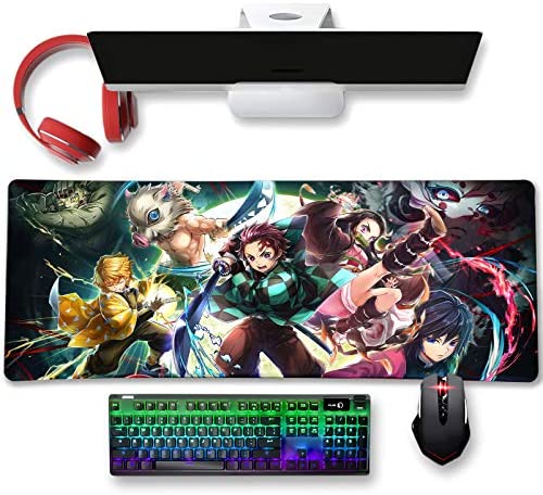 Large Mouse Pad for Demon Slayer – Non Slip Rubber Base Gaming Anime Mouse Pad for Computer | Kimetsu No Yaiba 11.8 X 31.5in Home Office Long Mouse Mat (Large Mouse Pad Demon Slayer 11.8×31.5in)