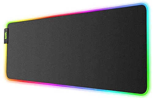 Large RGB Gaming Mouse Pad – Soft Non-Slip Rubber Base Led Mousepad, Thick Computer Keyboard Mice Mat for MacBook, PC, Laptop, Desk(31.5 x 11.8 x 0.15In)