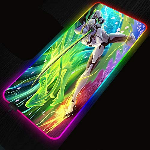 Large Size Colorful Luminous RGB Gaming Mouse Pad Anti Slip Computer Keyboard Mouse Pad for Computer PC Overwatch 23.6×11.8 inches