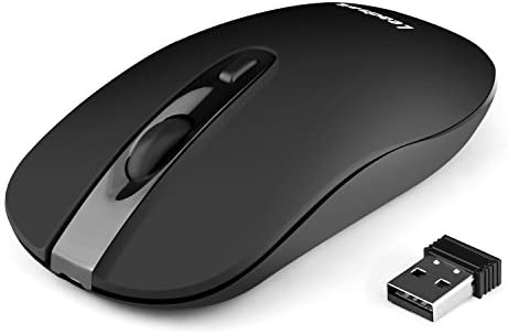 LeadsaiL Rechargeable Wireless Computer Mouse, 2.4G Portable Slim Cordless Mouse Less Noise for Laptop Optical Mouse with 5 Adjustable DPI Levels USB Mouse for Laptop, Deskbtop, MacBook