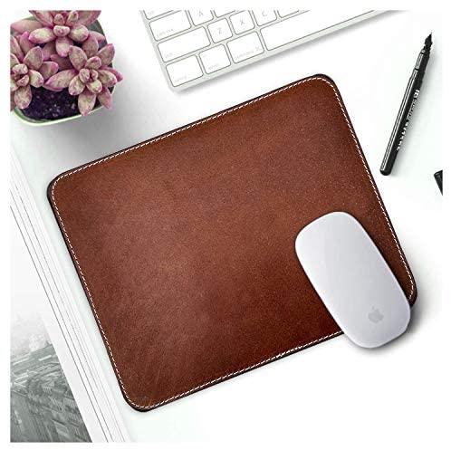 Leather Mouse Pads for Laptop Computer PC Gaming Apple Executive Work Desk Handmade by Rustic Town