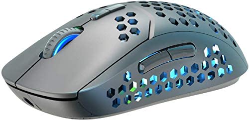 Led Silent Wireless Gaming Mouse 2.4G Hollow Out for Laptop USB Rechargeable Light up Cordless Mouse for PC Computer,3 DPI up to 2400,Breathing Light,6 Buttons for Tablet Chromebook Windows Mac