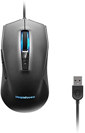 Lenovo IdeaPad M100 Gaming Mouse, Optical Sensor, Adjustable Resolution to 3200 DPI, 7 Programmable Buttons, 2 Zone RGB Backlight, GY50Z71902, Black