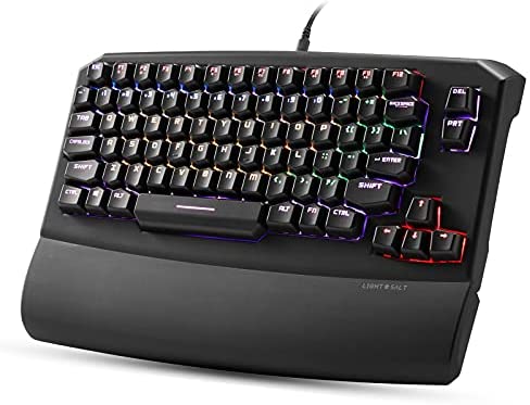 Lightsalt Kurve – 79 Keys Ergonomic Mechanical Keyboard, True RGB Backlit, Wired USB Keyboards with Magnetic Wrist Rest, Programmable Software and Macro Functionality – (Brown Switches, Black)
