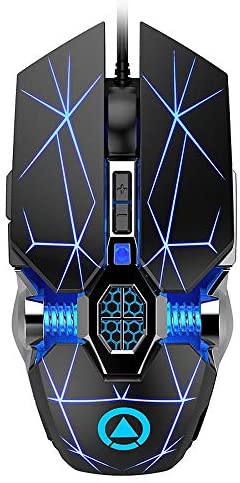 LingAo Gaming Mechanical Mouse, Wired, Silent Click, Ergonomic Shape,3200DPI, 7 Buttons, Backlit, Computer Mice Support Macro Definition for PC,Laptop, MacBook – Black