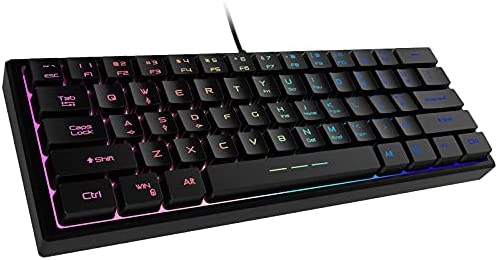 Linkidea 61 Keys Gaming Keyboard, Wired Multi-Color RGB Backlit Compact Computer Keyboard Compatible with PC Mac Laptop Gamers (Black)